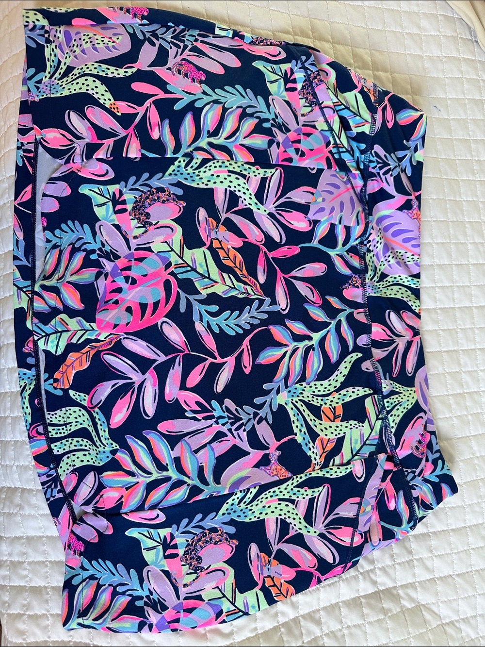 Lilly Pulitzer Navy Multicolor Tropical Print Midi Skirt